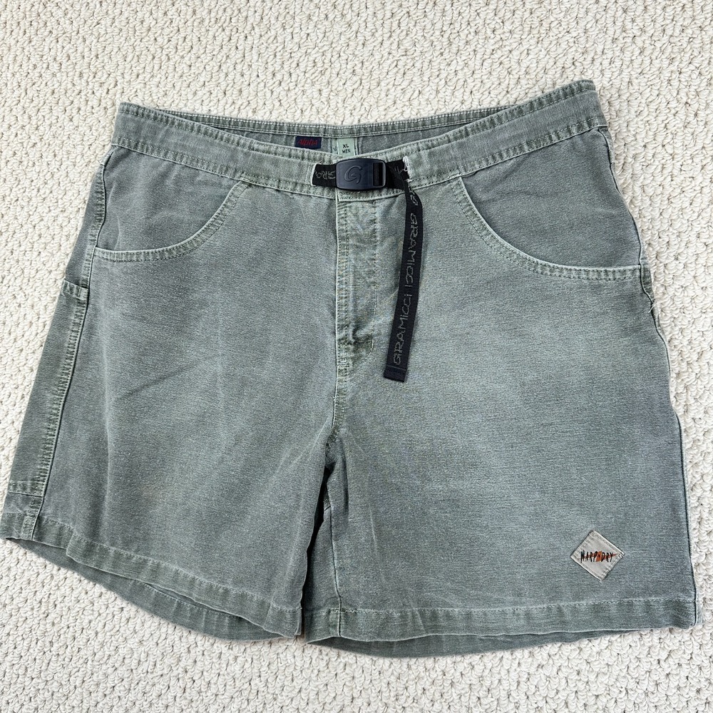 Vtg Gramicci Alpha Shorts Mens XL Faded Green Baggy Fit Climbing Belted Gorpcore